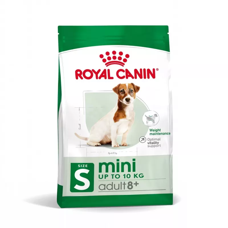 Pienso para perros Royal Canin Mini Adult 8+ Senior ave y arroz con verduras, 8 kg, para razas pequeñas (5-10 kg)