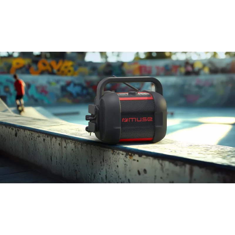 Radio Bluetooth portátil Muse M-968 BTR — 40 W, NFC, batería recargable