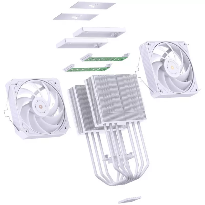 Disipador de CPU Jonsbo HX6280, PWM, RGB - 130 mm, blanco