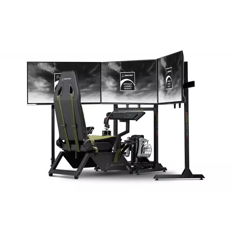 Asiento de cabina de Next Level Racing Flight Simulator Boeing Military 396055 — asiento especial para simulación de vuelo, compatible con mandos de vuelo y pedales