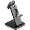 SATECHI estación de carga inalámbrica Qi2 plegable 3 en 1 (gris espacial) con conectores tipo A, C, G