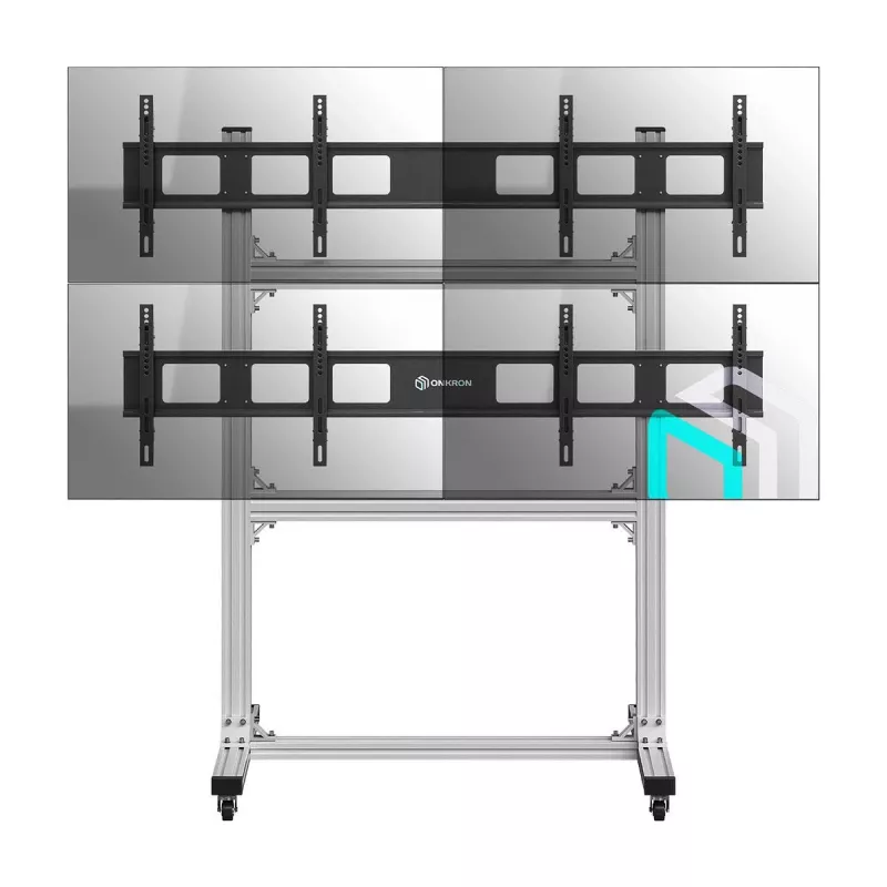 Soporte móvil para TV/vídeo ONKRON FSPRO2L22-S ajustable en altura con ruedas para pantallas