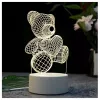 Lámpara de noche Extralink HOME corazón ilusión óptica 3D lámpara de mesita USB