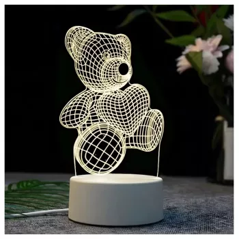 Lámpara de noche Extralink HOME corazón ilusión óptica 3D lámpara de mesita USB