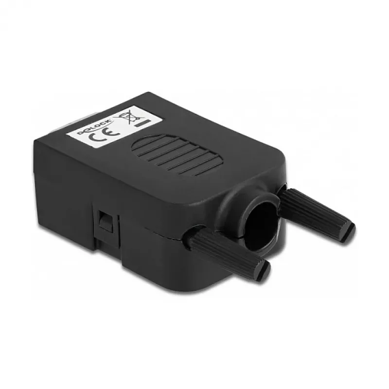 Conector de cables DeLOCK 66232 Sub-D 9 regleta de bornes de 10 polos negro