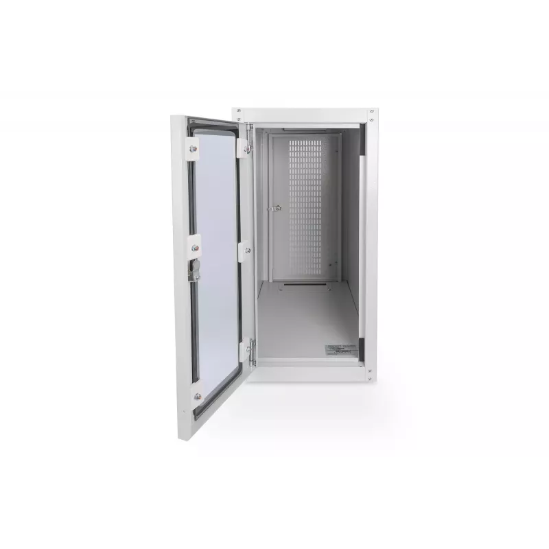 Digitus Caja de ordenador con puerta de cristal, con ruedas, con cerradura, con ranuras de ventilación
