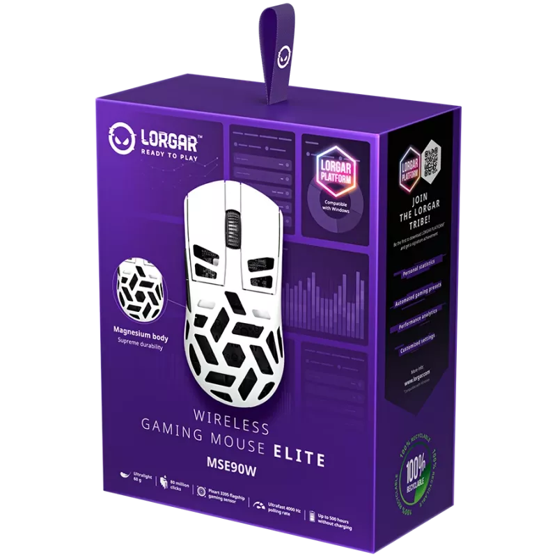 Ratón gaming LORGAR MSE90W inalámbrico