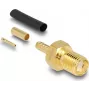 Conector hembra SMA de crimpado DELOCK 91783 para cable coaxial RG‑174/RG‑316 con tubo termorretráctil