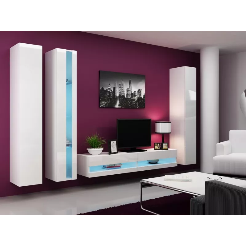 Estantería Cama VIGO NEW 180/40/30 blanco/blanco brillo