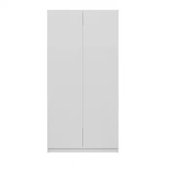 Armario ropero Top e shop SD-90 BI, armario de dormitorio de 2 puertas, cuerpo blanco, 7 baldas