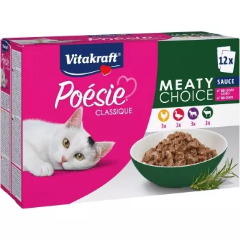 Alimento húmedo para gatos Vitakraft Poésie Classique Meaty choice 12 x 85 g — ave, gatos adultos, pack de 12