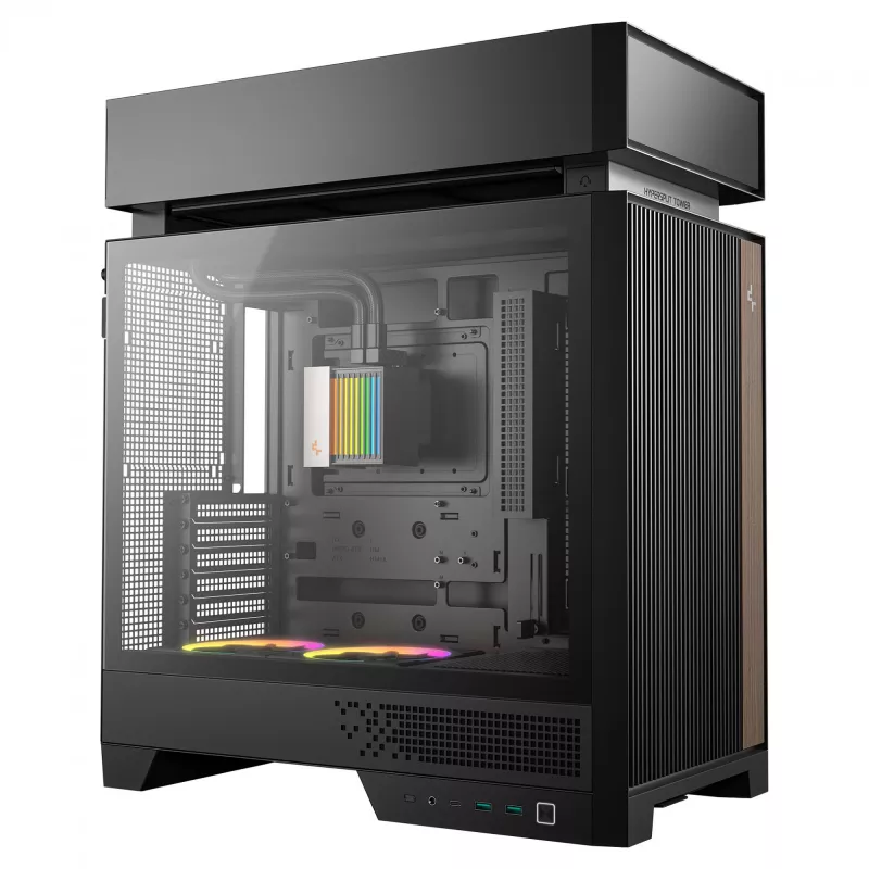 Caja de PC de sobremesa DeepCool CL6600 Negra — compatible con fuentes ATX/PS2/SFX/SFX-L, ventilador frontal de 140 mm, superior/trasero de 120/140 mm, unidades de 2,5/3,5