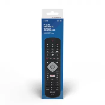 Mando a distancia SAVIO RC-10 para TV Philips, IR inalámbrico, negro, entrada por botones
