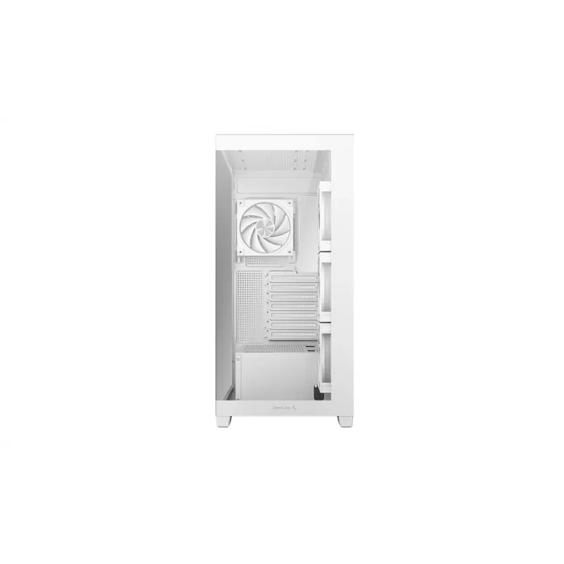 Caja de PC DeepCool CG580 4F V2 Midi Tower Blanca — ATX, cristal templado, 3 ventiladores laterales de 120 mm, soporte para radiador lateral de 360 mm