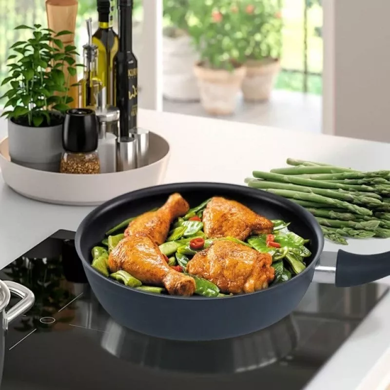 Sartén con tapa Maestro MR-1205-28, 28 cm, negra