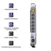 50168 Protector de sobretensión 8 salidas Schuko 230 V 3 m gris - Regleta protectora de sobretensión (8 tomas Schuko, tipo F, 230 V, 50 Hz - Qoltec
