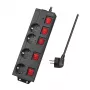 Regleta de alimentación LogiLink LPS251 1,5 m 4 tomas de corriente para interiores Negra