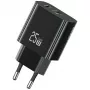 Cargador USB usams USA001629 25W 1×USB-C + 1×USB-A carga rápida