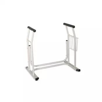 Asiento de inodoro SUNDO 15800 con portaperiódicos, estructura de acero, antideslizante, 114 kg máx., 485×665×755 mm