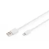 DIGITUS - Cable Lightning - Lightning (M) a USB (M) - 1,0 m - doble aislamiento - Blanco - moldeado - para Apple iPad/iPhone/iPod (Lightning) (DB-600106-010-W)