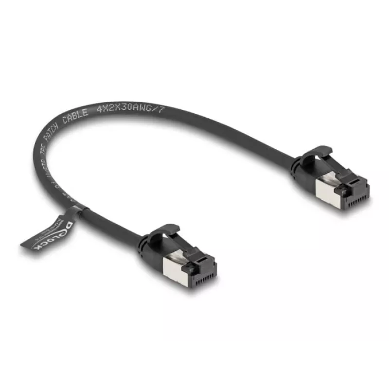 Cable de red DeLOCK cable RJ45 conector macho a conector macho Cat.8.1 0,25 m negro