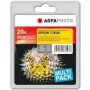 Set de cartuchos de tinta AgfaPhoto APET263SETD — negro 14 ml, cian/magenta/amarillo 12 ml, rendimiento 2600 páginas (color)