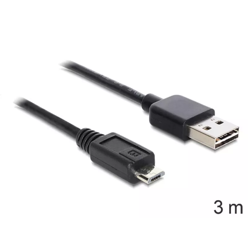 Cable USB DeLOCK EASY-USB 2.0-A - USB 2.0 Micro-B 3 m
