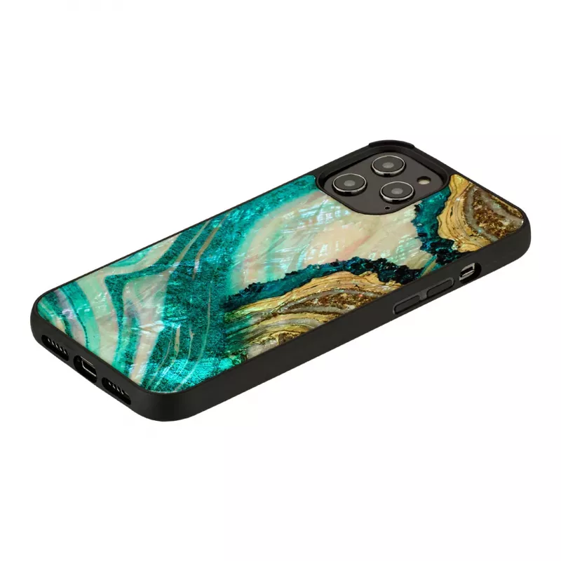 Funda protectora iKins para Apple iPhone 12 Pro Max — diseño aqua ágata