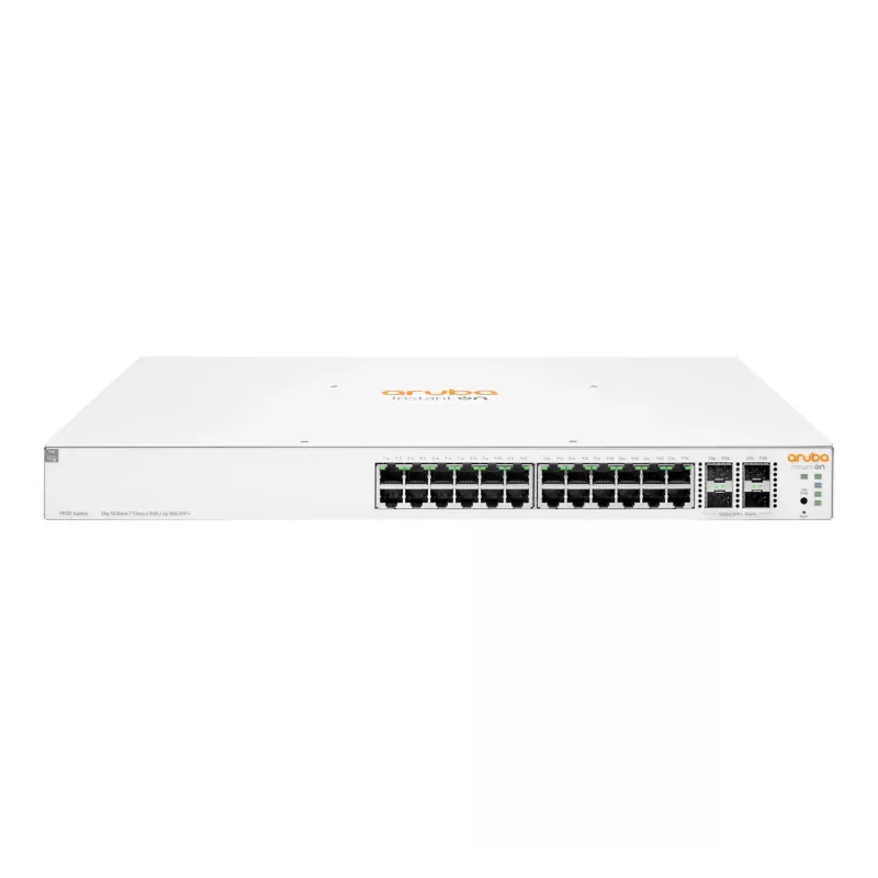 HPE Aruba Networking Instant On 1930 24G Class4 PoE 4SFP/SFP+ 370W conmutador gestionado L2+ Gigabit Ethernet (10/100/1000) Power over Ethernet (PoE) 1U blanco