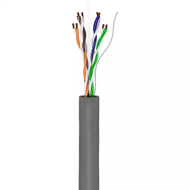 Cable de red Cat.6, U/UTP (gris, 100 metros, flexible)