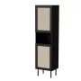 Armario de almacenaje Cama Meble JUTA 50×39,5×190 cm, de suelo a pared, negro con acabado Linol Calabria