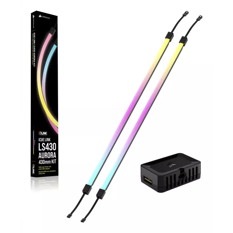 Corsair iCUE LINK LS430 Aurora RGB kit de tira de luz, 430 mm, negro