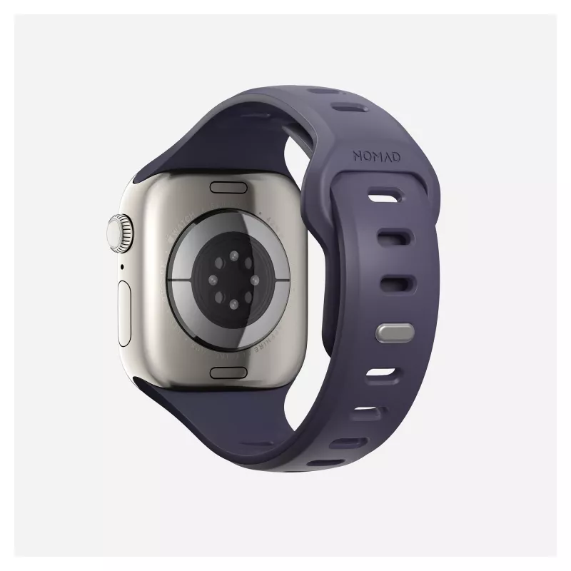 Correa Nomad Tempo Band morada de goma, compatible con smartwatch, 18 mm de ancho, muñeca 135–175 mm