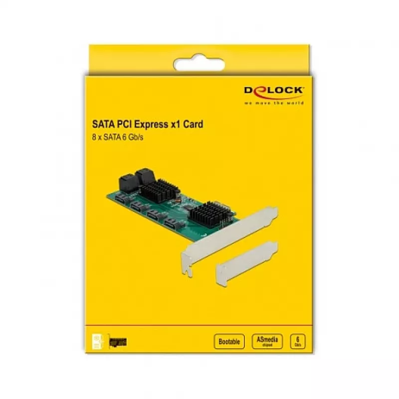 Tarjeta DeLOCK 8 puertos SATA PCI Express x1 formato Low-Profile