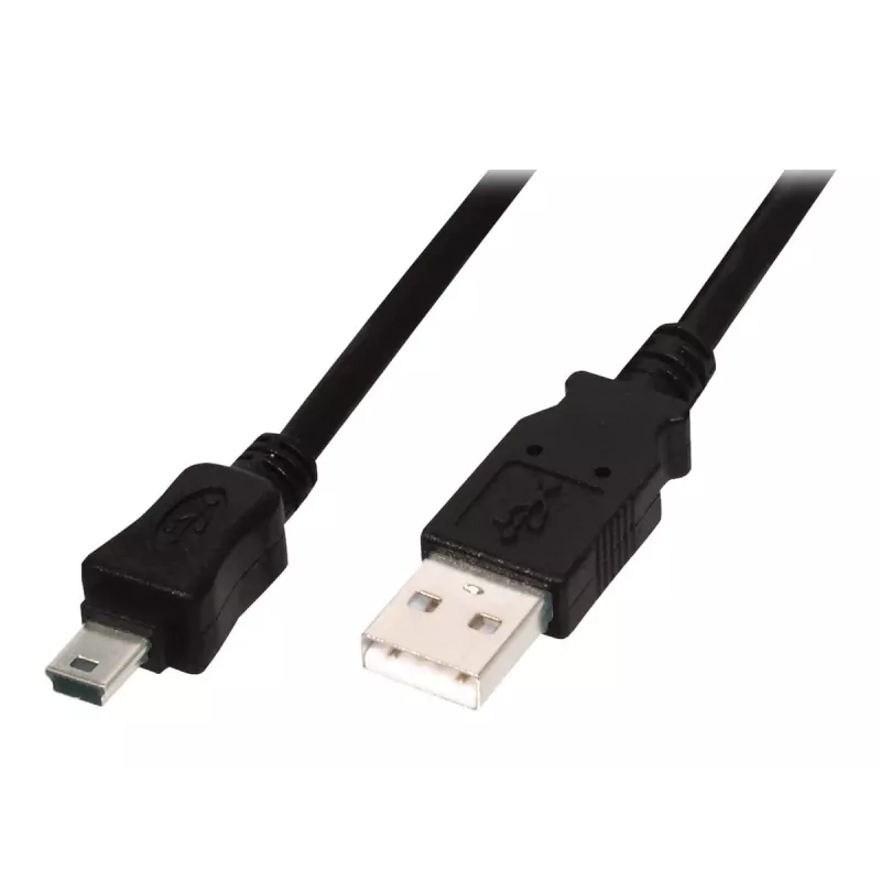 Digitus ASSMANN - Cable USB - USB Type-A, 4 pines (M) - Mini-USB, Type-B (M) - 1 m (USB / Hi-Speed USB) - encapsulado - Negro (AK-300108-010-S)