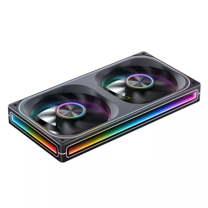 Ventilador de caja ARGB PWM 120mmx2, Jonsbo ZA-240 Infinity Mirror 240mm negro
