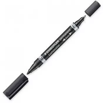 Rotulador permanente Staedtler Lumocolor Duo punta fina/redonda negro