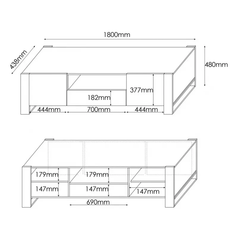 Soporte de TV Cama WOOD wotan/antracita