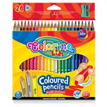 Lápices de colores triangulares Colorino Kids 24 colores (con sacapuntas)