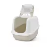 Arenero cubierto para gatos Savic Nestor Jumbo, plástico, 66,5×48,5×46,5 cm, café/blanco