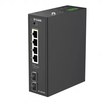 D-Link switch industrial Gigabit PoE+ no gestionado de 6 puertos con 2 puertos SFP