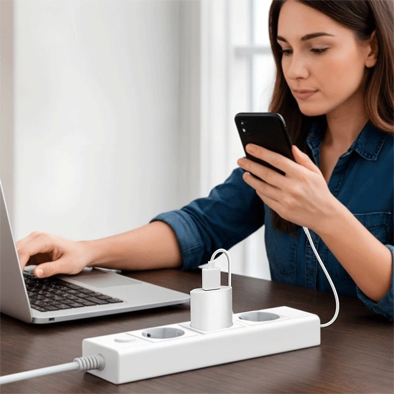 Adaptador de toma USB-A, 5W, 5V/1A, 1xUSB-A blanco