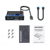 Graugear USB-HUB+lector de tarjetas panel frontal múltiple, Type-C USB retail (G-MP01CR)