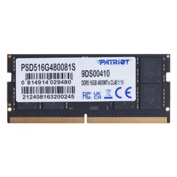 Memoria PATRIOT Signature PSD516G480081S - 16 GB - 1 x 16 GB - DDR5 - 4800 MHz - SO-DIMM de 262 pines
