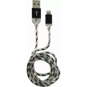 Cable LC-POWER USB-Lightning-1M-8 1 m negro/plata, USB-A a Lightning (LC-C-USB-LIGHTNING-1M-8)