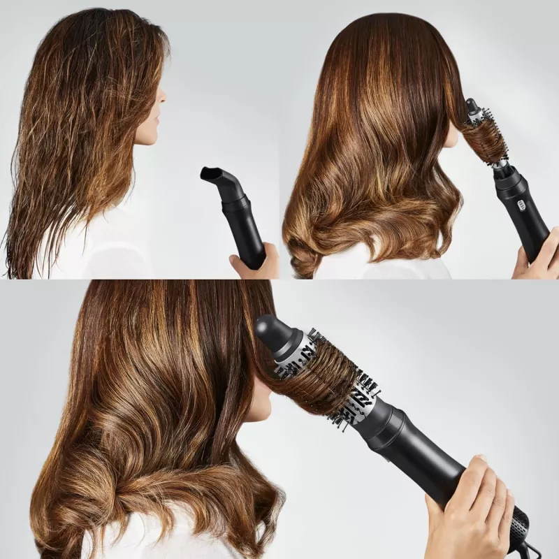 Cepillo de aire caliente Rowenta Express Style CF6320F0 Calor Negro Plata para todo tipo de cabello