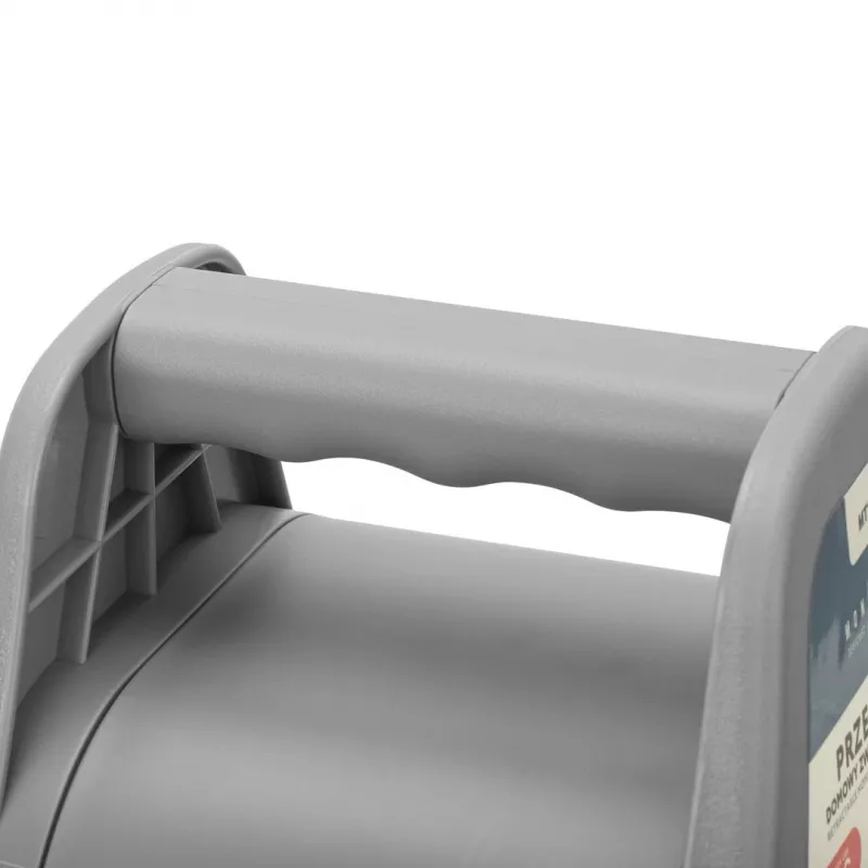 Alargador con carrete MONTIS MT189-10 — 10 m de cable retráctil, 2 tomas de corriente, gris, carcasa de plástico