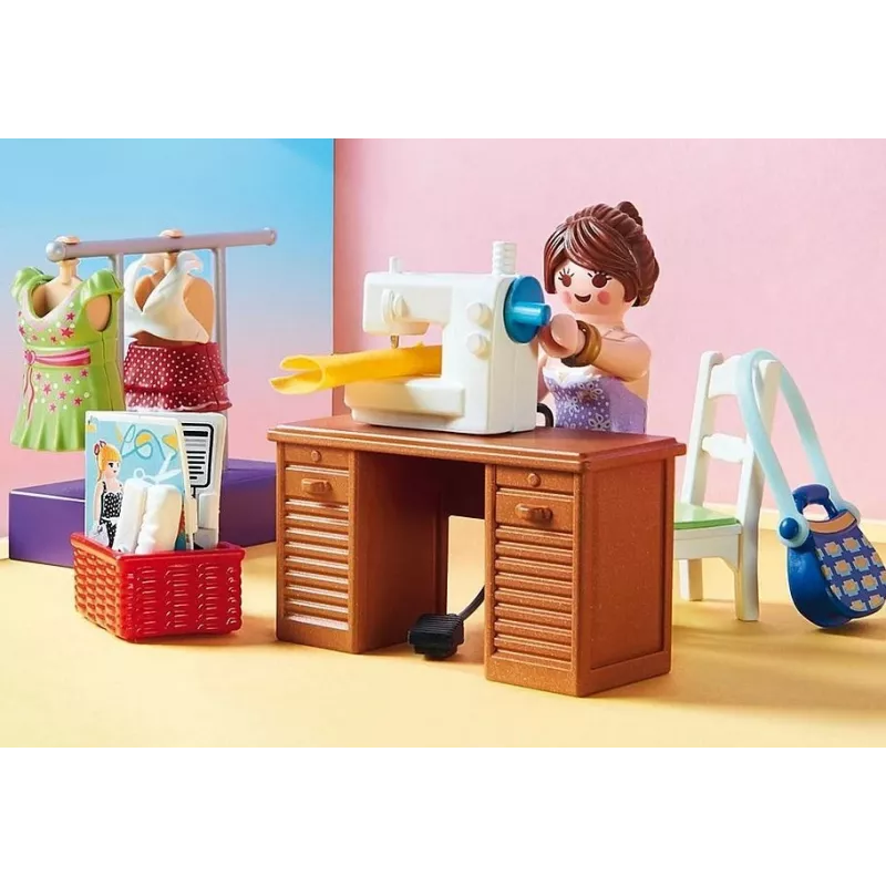 Casa de muñecas Playmobil set de juego con figuras – dormitorio con rincón de costura 70208
