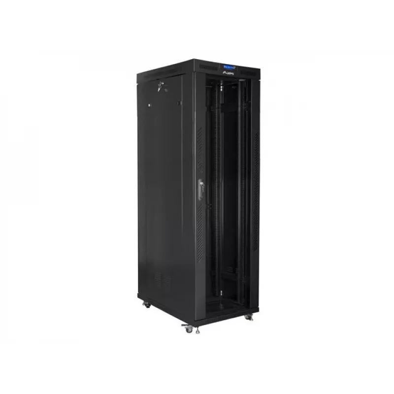 Lanberg FF01-8042-12BL armario rack de suelo de 19 pulgadas 42U, 800x1000x2127,5 mm, puerta de cristal, LCD, IP20, para montar, negro