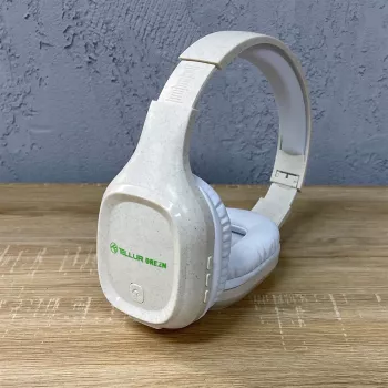 Auriculares Tellur verdes Bluetooth over-ear Pulse plegables Cream TLL511441